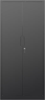Metal Garage Storage Cabinet with Lock, 71" Tall Steel Storage Locker with 4 Adjustable Shelves, Heavy Duty Metal Cabinet for Garage, Office, Home
