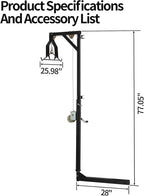 2" Hitch Mounted Deer Hanger, 600LBS Capacity, with 2 Size Gambrels and Winch, Hunting Game Hoist Truck Hitch 360 Degrees Swivel Mounted