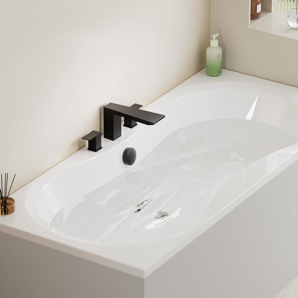 BESy Roman Tub Faucet Set Jacuzzi Bath Bathtub Faucet Deck Mount Black