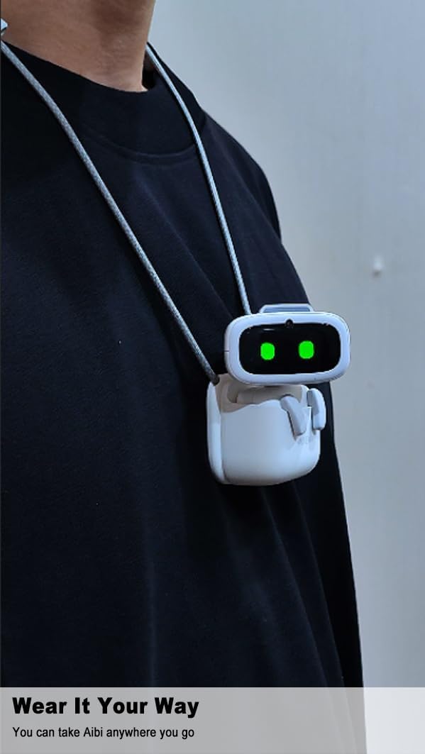 EMOPET Aibi Pocket Pet - Wearable Robot | ChatGPT Powered AI Companion with Voice Commands, Emotional Interaction, Singing & Dancing | Magnetically