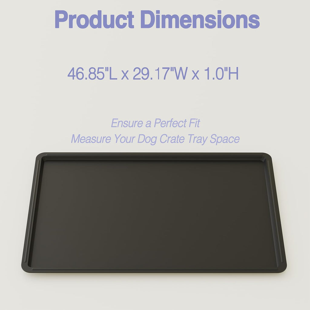 Dog Crate Tray Replacement,46.8-Inch Reinforced Chew-Resistant Pan