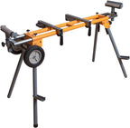 POWERTEC Portable Miter Saw Stand w/ Quick-release Mounting Brackets, 330Lbs Load Capacity, 8" Wheels and 3-Prong Tripple Outlets, Folding Design for
