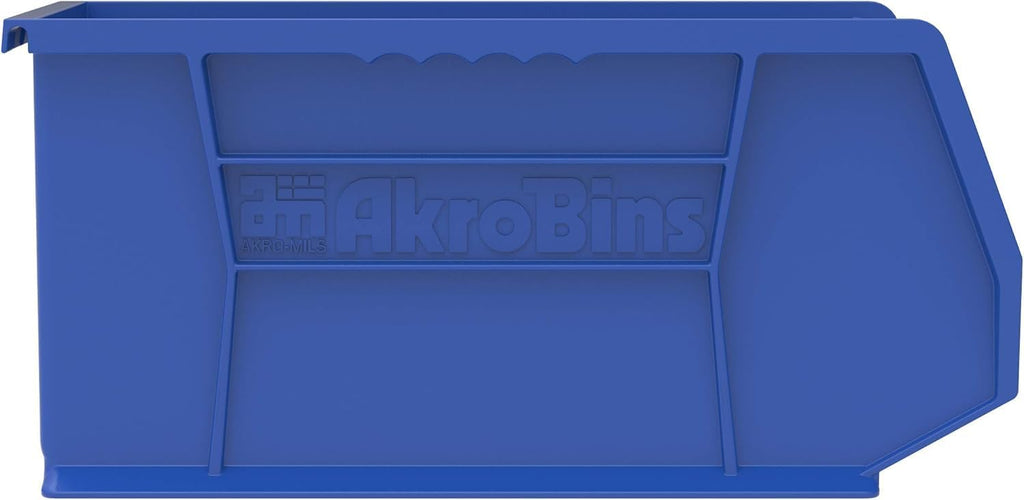 Akro-Mils 12 Pack AkroBins Plastic Storage Bins, Space-Saving Stackable Organizers for Garage, Classroom and Warehouse Organization, Blue