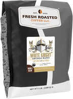 Fresh Roasted Coffee, Organic White Knight Whole Bean Coffee, Light Roast, USDA Organic, Kosher, 5 lb (80 oz)