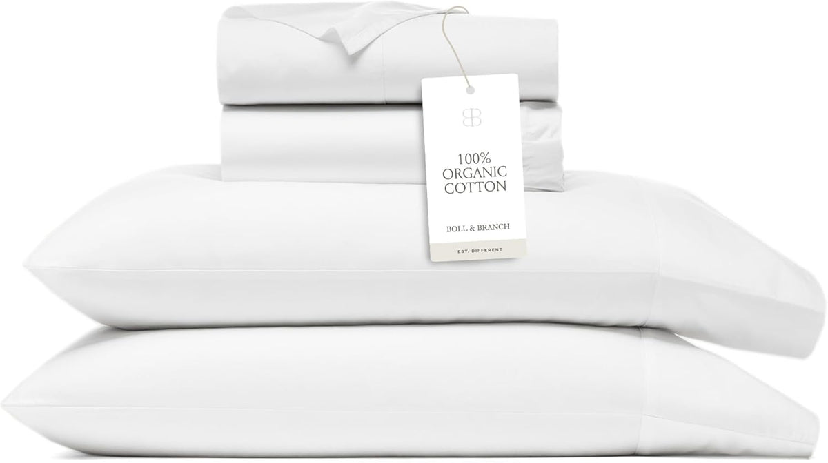 BOLL & BRANCH Signature Hemmed Sheet Set, King, White