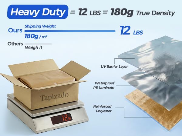 10x20 FT Carport Canopy Replacement Cover, Beige (Only Top Cover)