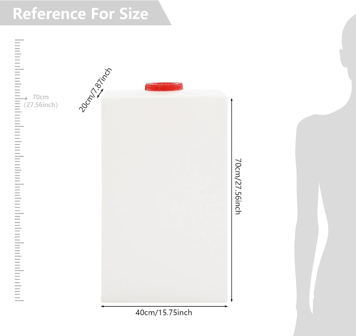 13.7 Gallon Rv Water Tank, Lldpe One Piece Molded Water Storage Tank