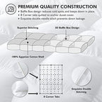 Luxurious King/California King Size Goose Down Fiber Waterfowl Feather Fiber Comforter Duvet, 100% Cotton Cover, 58 oz. Fill Weight, Baffle Box