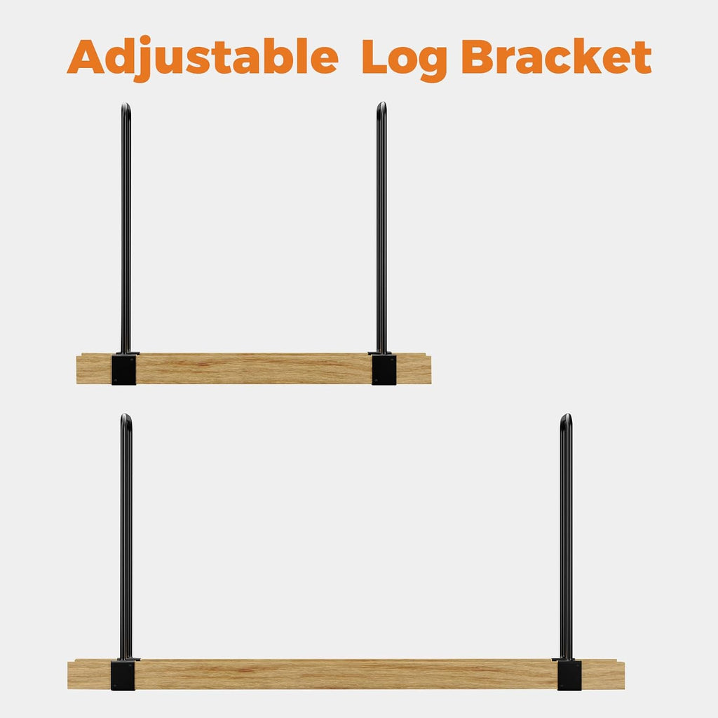 DOEWORKS Heavy Duty Firewood Racks Adjustable Length Log Bracket Rack Holder
