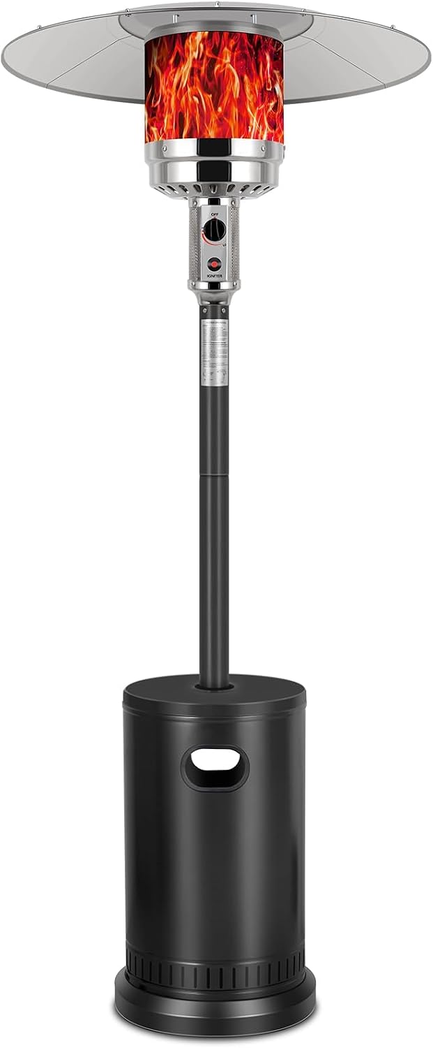 Hykolity 50,000 BTU Propane Patio Heater with Table Design, Stainless Steel Burner, Triple Protection System, Wheels, Outdoor Heaters for Patio