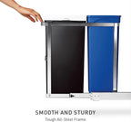 simplehuman 35 Liter / 9.3 Gallon Dual Compartment Under Counter Kitchen Cabinet Pull-Out Recycling Bin and Trash Can, Chrome