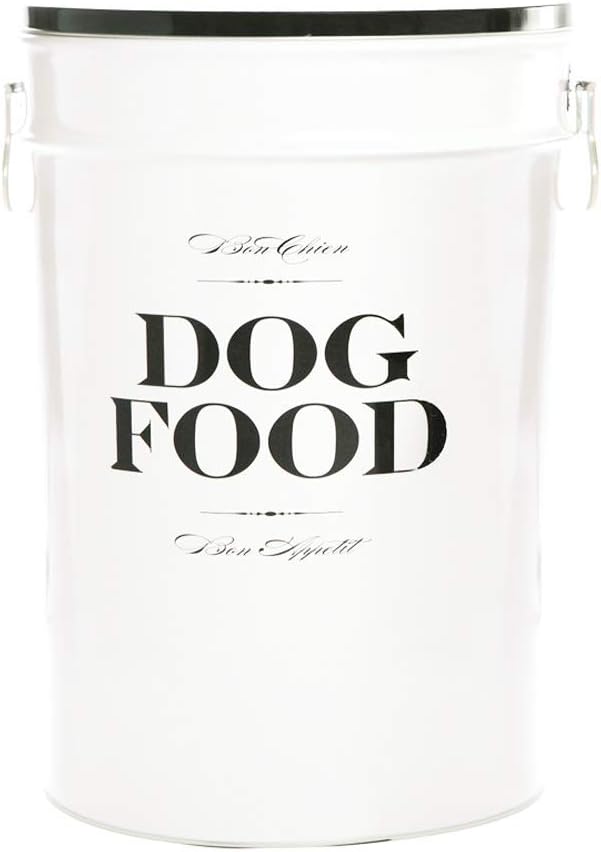 Harry Barker Bon Chien Dog Food Storage Canister – Large 11 gallon, Airtight Stainless Steel Pet Food Container, Stylish Kitchen Counter Dog Kibble