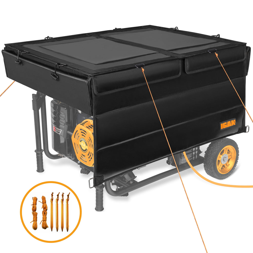 IGAN Generator Tent Waterproof Generator Cover Windproof Kit 3500–12000 Watt 10 lb. Pro Max Black