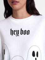 Halloween Women's Hey Boo Graphic Sweatshirt with Long Sleeves