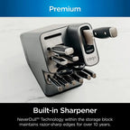 Ninja Foodi NeverDull 17-Piece Stainless Steel Knife Block Set With Built-In Sharpener - K32017