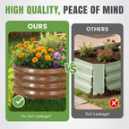4 Pack 4x2x1 FT Raised Garden Bed Kit, Galvanized Metal Planter Box for Vegetables,fruits,Brown