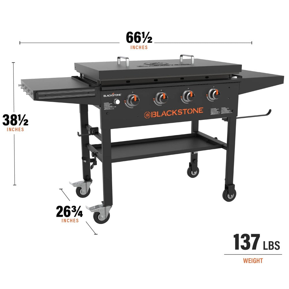 Blackstone Original Outdoor Griddle 4-Burner 36 inch Flat Top Grill With Hard Cover - Black