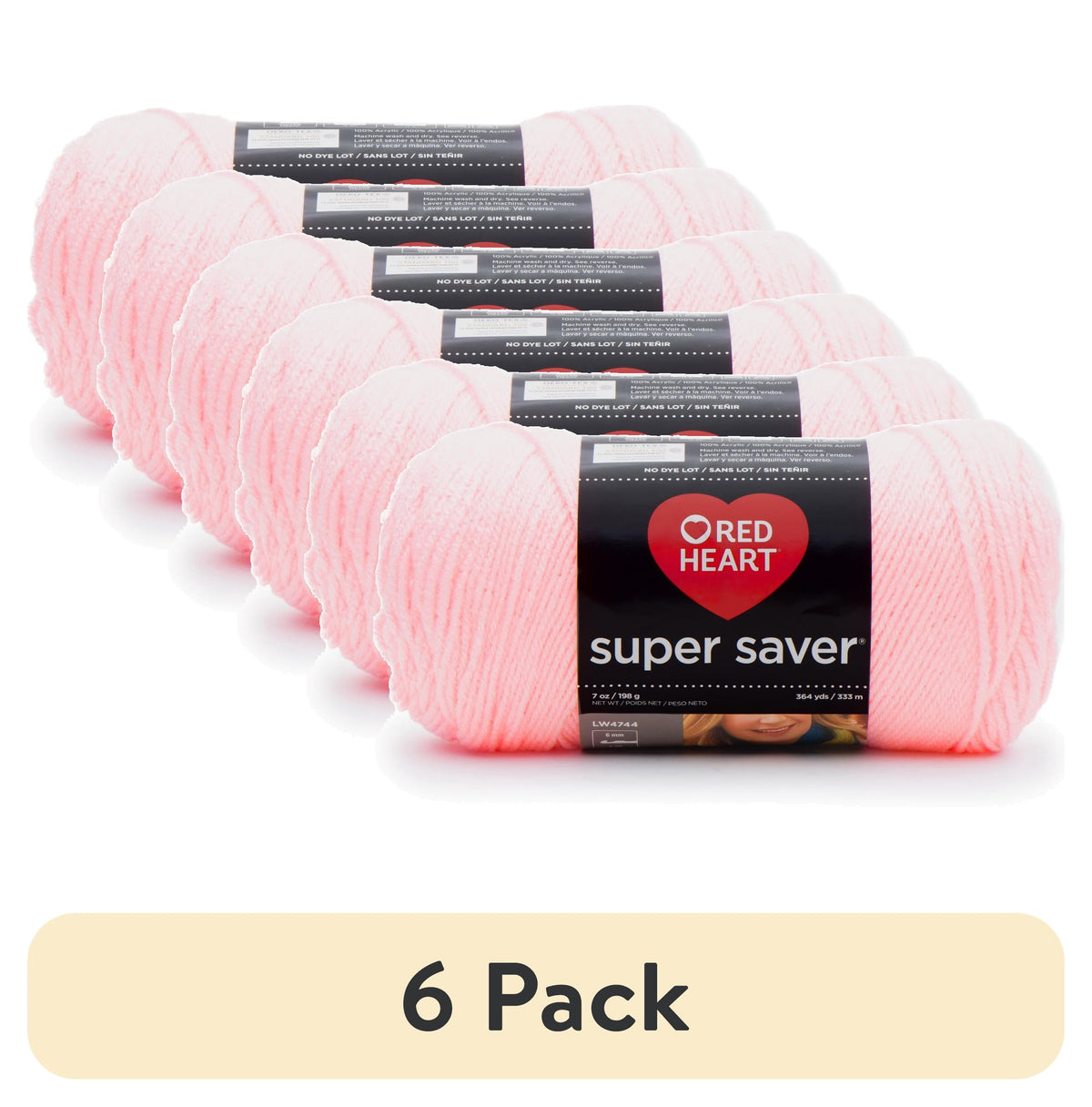 Red Heart Super Saver 4 Medium Acrylic Yarn Black 7oz 198g 364 Yards