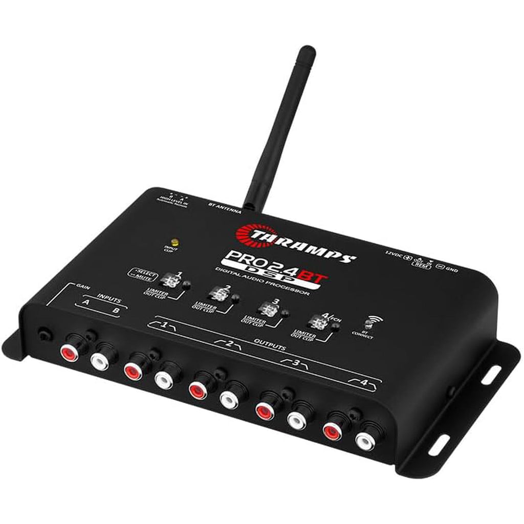 Taramps Pro 2.4 BT Bluetooth DSP Crossover Full, Digital Signal Processor, Car Audio Equalizer with App, Gain up to 9V, 15 Band Graphic Equalization