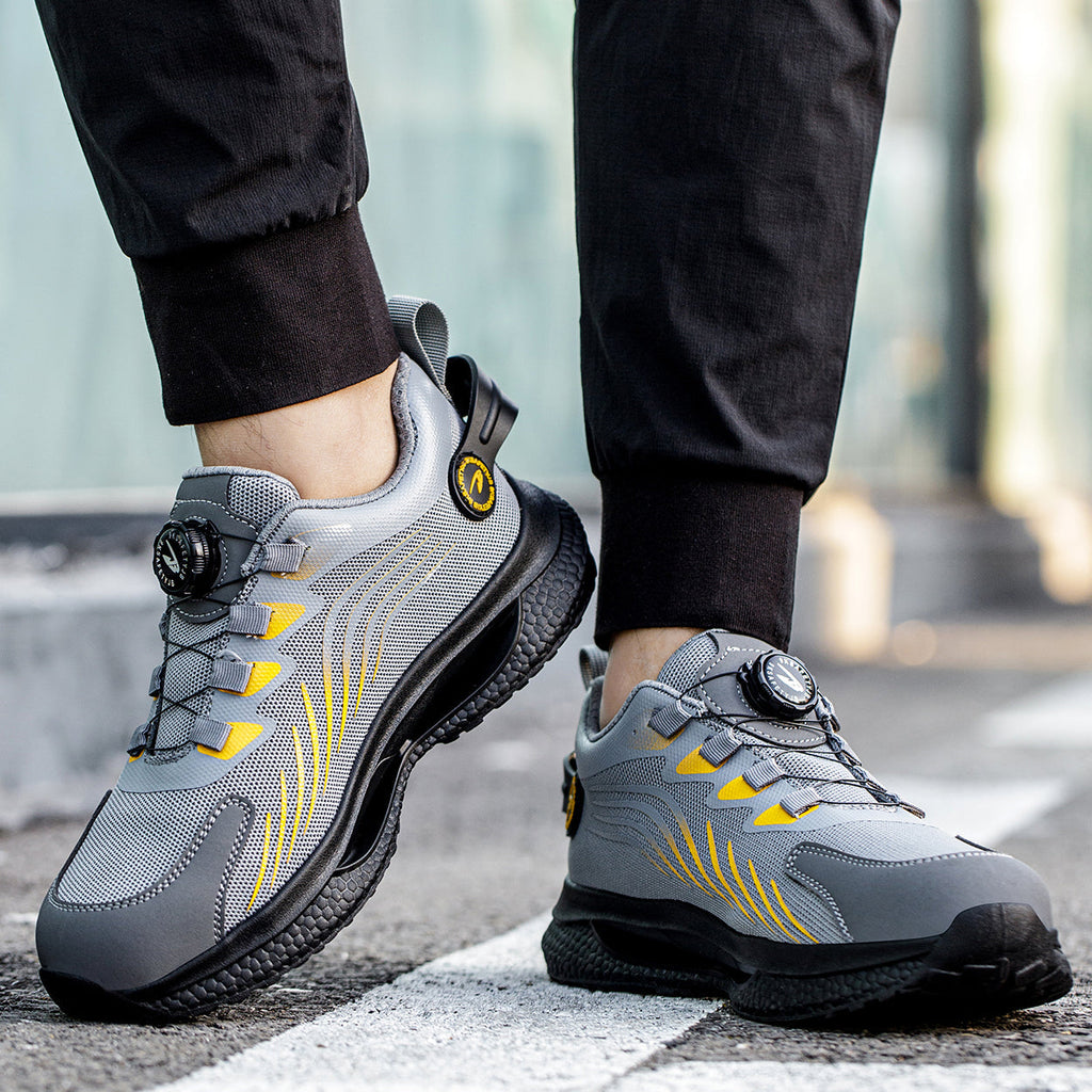 Unisex Steel Toe Shoes Closure System Laceless