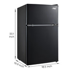 Arctic King Two-Door Mini Fridge With Freezer, 3.2 Cu. Ft., Stainless Steel