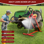 Easy Lawn Mower Lift for Riding Tractors, 800 lbs Capacity Lawn Tractor Lifter, 45° Adjustable Tilt, Universal Ride-on Mower Cleaner Aid, Red