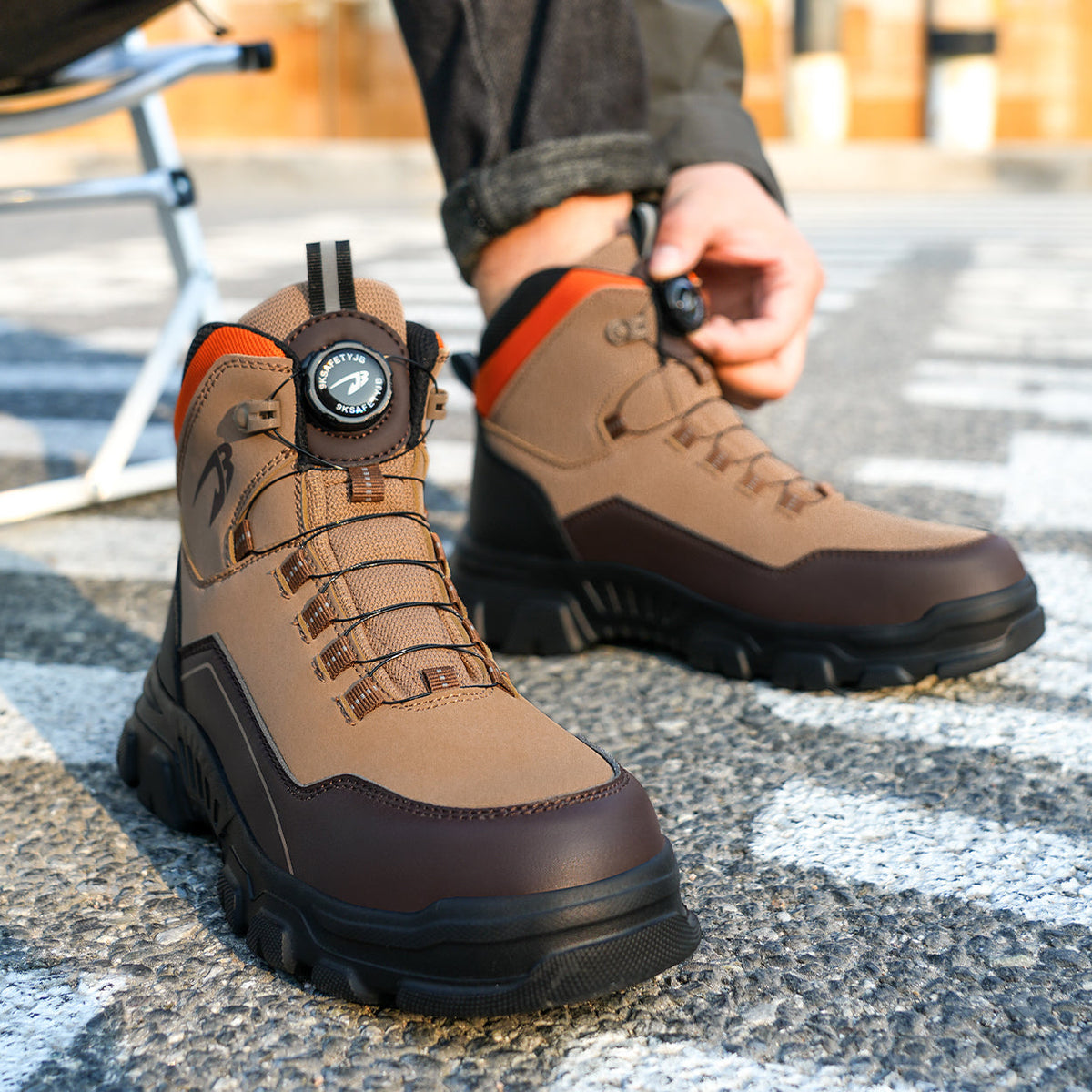 Safety Steel Toe Work Boots with Dials Closure System