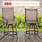 Sophia & William 2 Piece Outdoor Swivel Bar Height Stools - Textilene