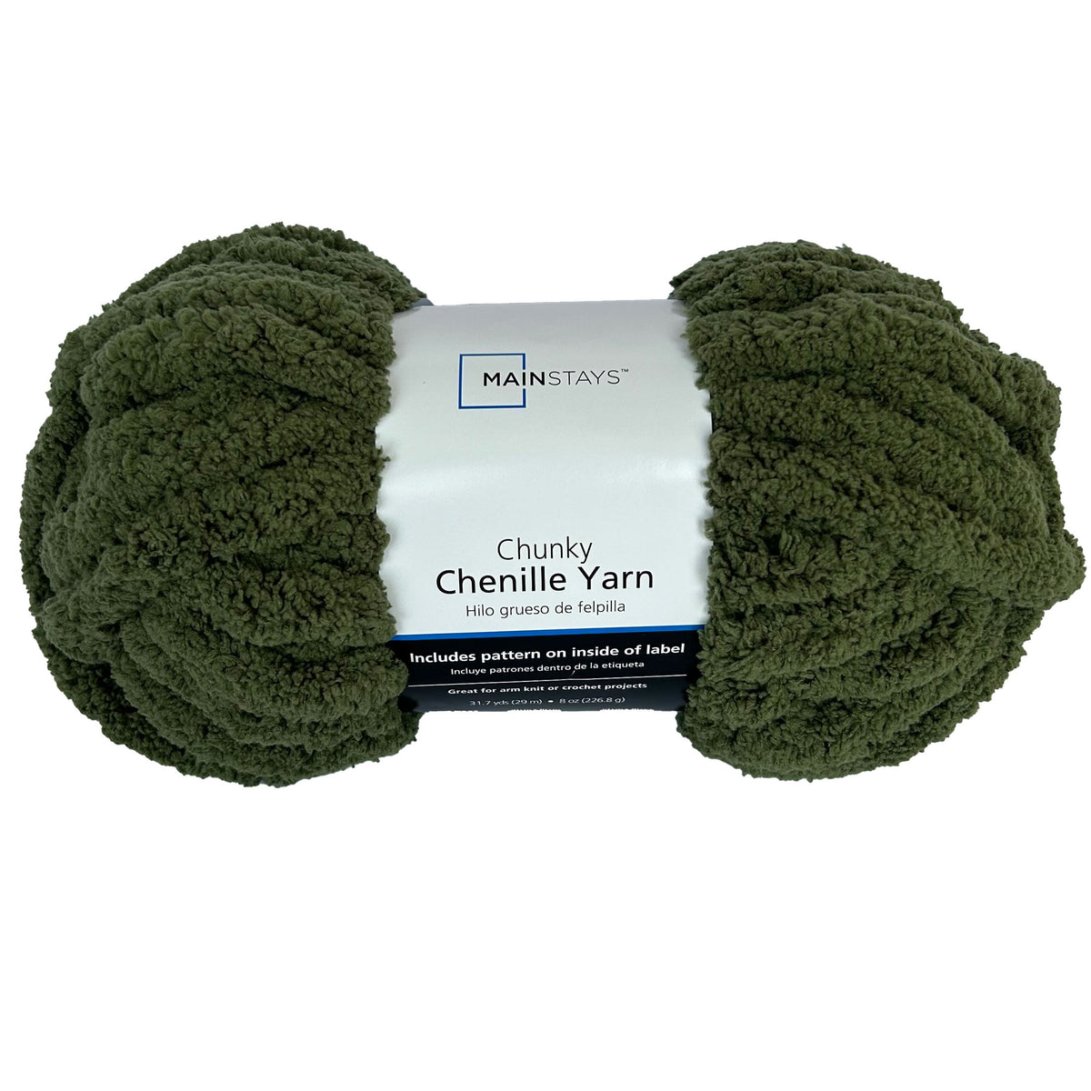 Mainstays Chunky Chenille Yarn, 31.7 yd, 100% Polyester, Super Bulky