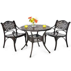 All-Weather Cast Aluminum Outdoor Dining Chairs, Set Of 2 - 23 in x 22 in x 32.5 in