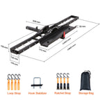 KFFKFF Steel Motorcycle Carrier, 600 LBS Capacity, Includes Ramp, Tie-Down Straps & Stabilizer, Fits 2" Hitch Receivers on Cars & Trucks