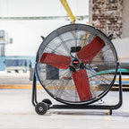 Hyper Tough 30 Inch 2-Speed Tilted Drum Fan Red & Black