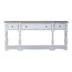 Magnolia Manor Hall Console Table, 72 in, Antique White And Weathered Bark Finish