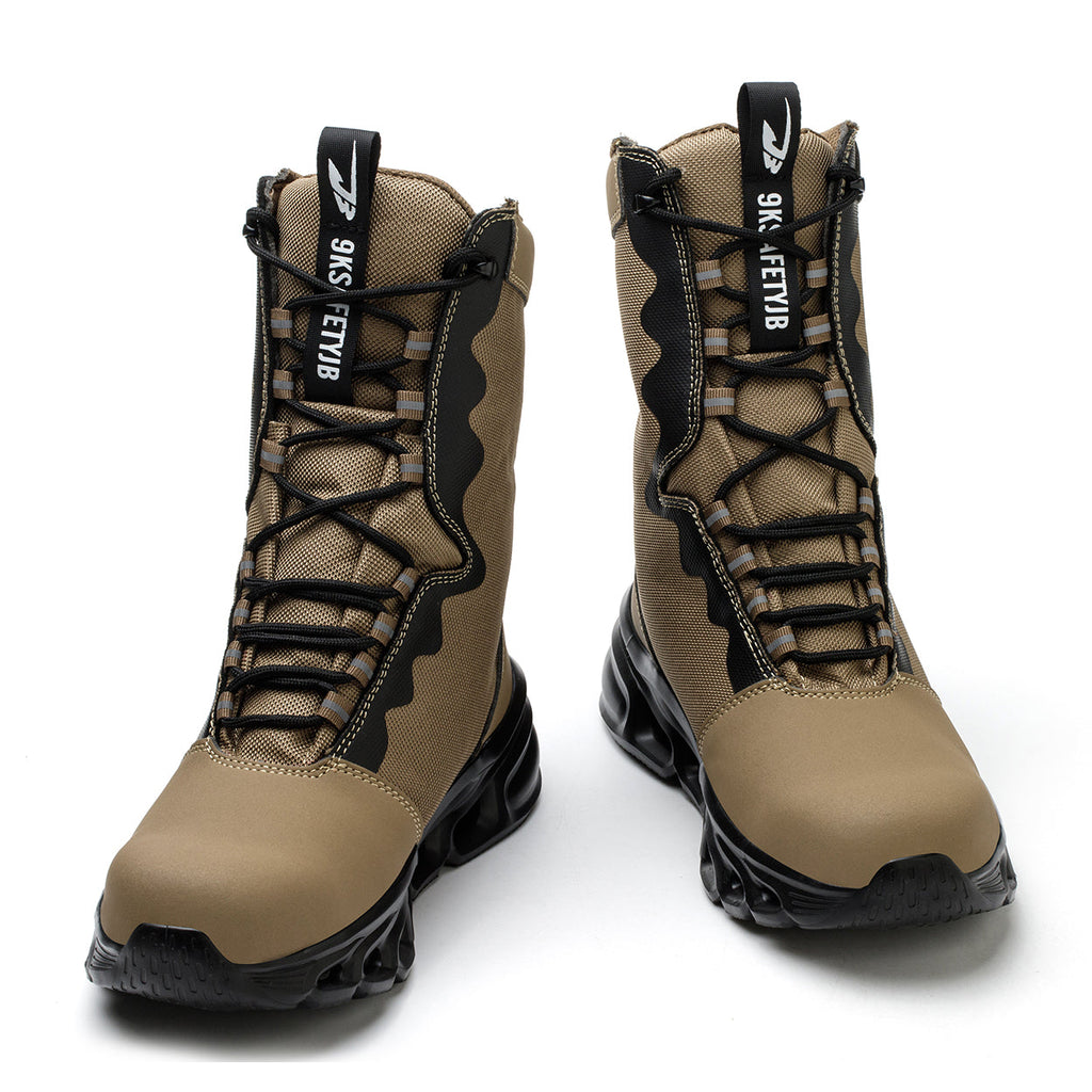 Extra High Top Leather Steel Toe Boots