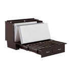 Monroe Full-Size Murphy Bed Chest With Memory Foam Mattress And Storage Drawer