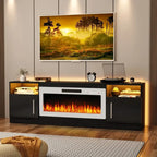 Bossin 70in Fireplace TV Stand With 16-Color LED Lighting