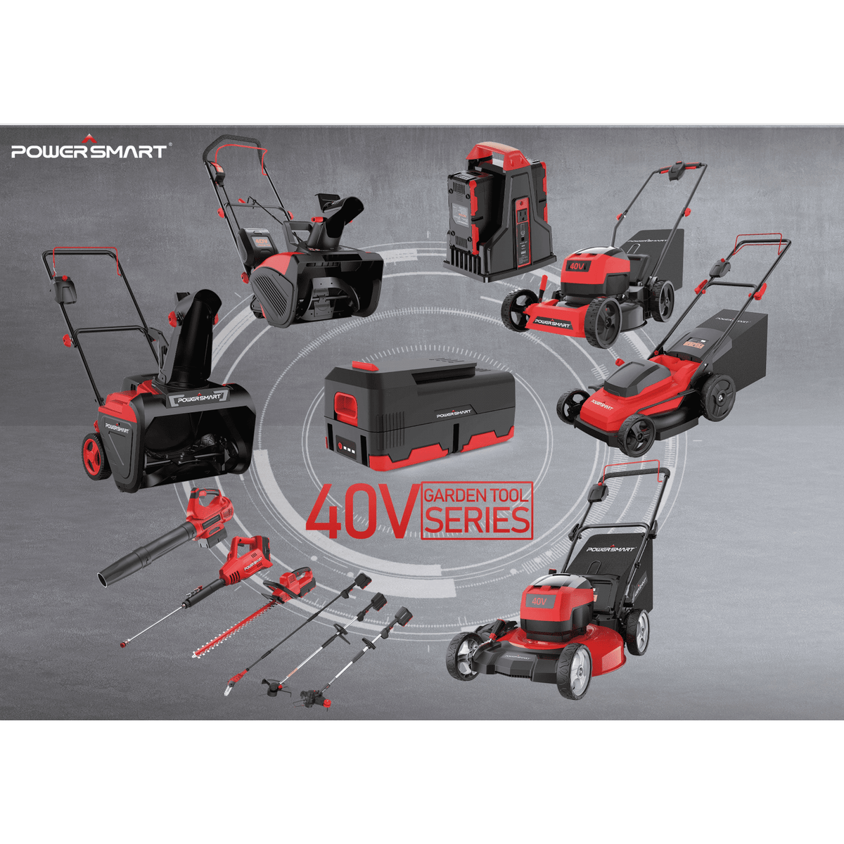 PowerSmart 40V 4.0Ah 17" Cordless Push Lawn Mower, with 3-in-1 Options