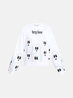 Halloween Women's Hey Boo Graphic Sweatshirt with Long Sleeves