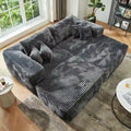 HOOOWOOO Plush L-Shaped Sectional Sofa With Detachable Ottoman - 80L*69.3W*35.4H*59D