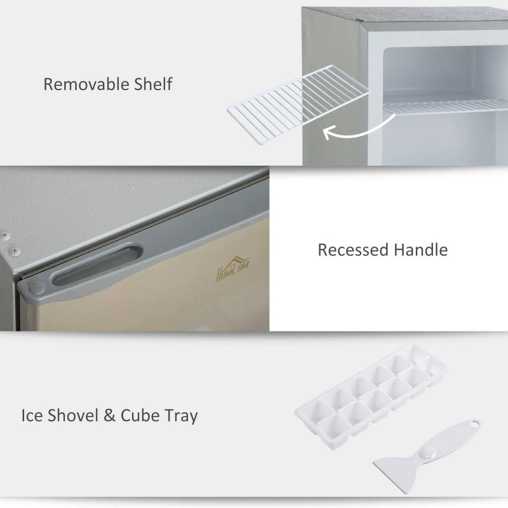 HOMCOM Countertop Upright Mini Freezer, 1.1 Cu.Ft, Gray - 05
