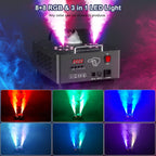 Smoke Machine Fog Machine 2000W Double-tube Adjustable DMX512 RGB 3-in-1 Led Stage Smoke Machines for Party/ Wedding/ Stage