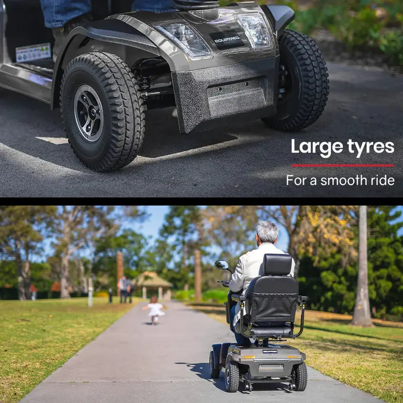 Equipmed Mobility Scooter, 30 km Range, 180 kg Capacity - VentureCruise Series S-XXL