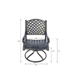 Darlee Nassau 11-Piece Cast Aluminum Outdoor Dining Set With 8 Chairs, 2 Swivel Rocker Chairs And Extendable Table - Antique Bronze