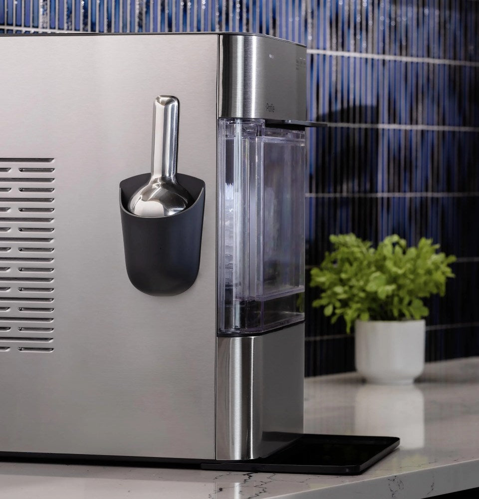 GE Profile Opal 2.0 Ultra Nugget Ice Maker With Scale Inhibiting Filter, Scoop, 38 lbs In 24 Hours, WiFi - Stainless Steel