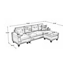 Contemporary L-Shaped Sectional Sofa With Cup Holders, Storage Chaise, Grey Or Black