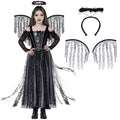 Joyfy Halloween Angel Costume for Girls, Angel Dress for Kids, Guardian Angel Set for Halloween Costumes Themed Party Cosplay