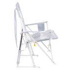 GCI Outdoor Comfort Pro Rocker XL Oversized Rocking Camping Chair with Cup Holder, Heathered Light Blue
