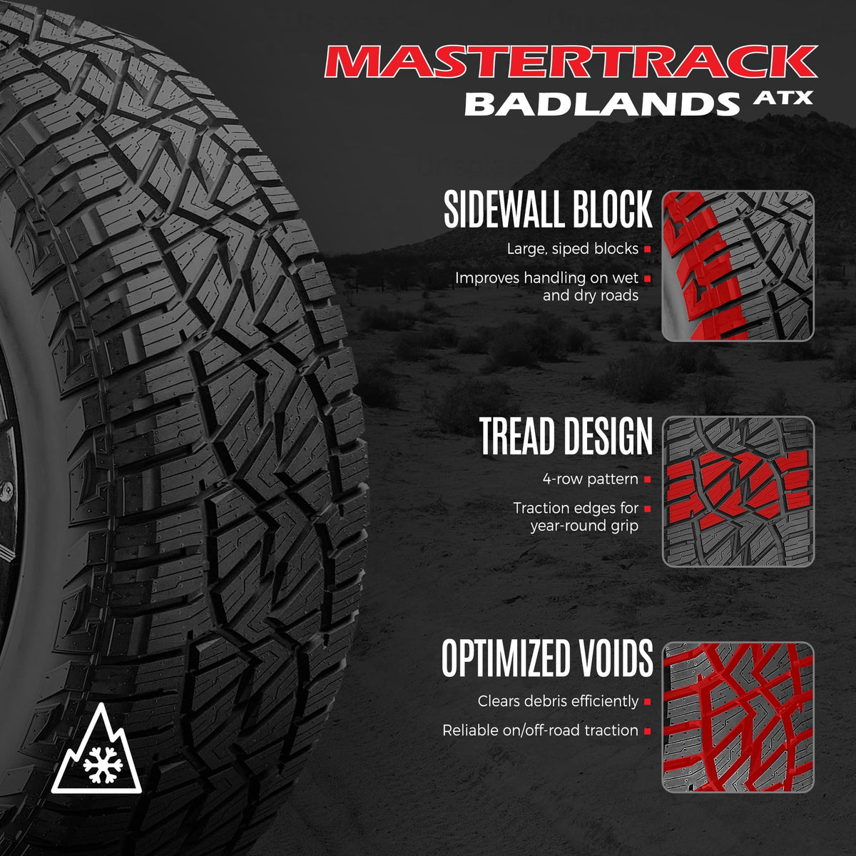Mastertrack Badlands ATX 235/65R17 108H All Terrain SUV/CUV Tire 235/65/17 (Tire Only)
