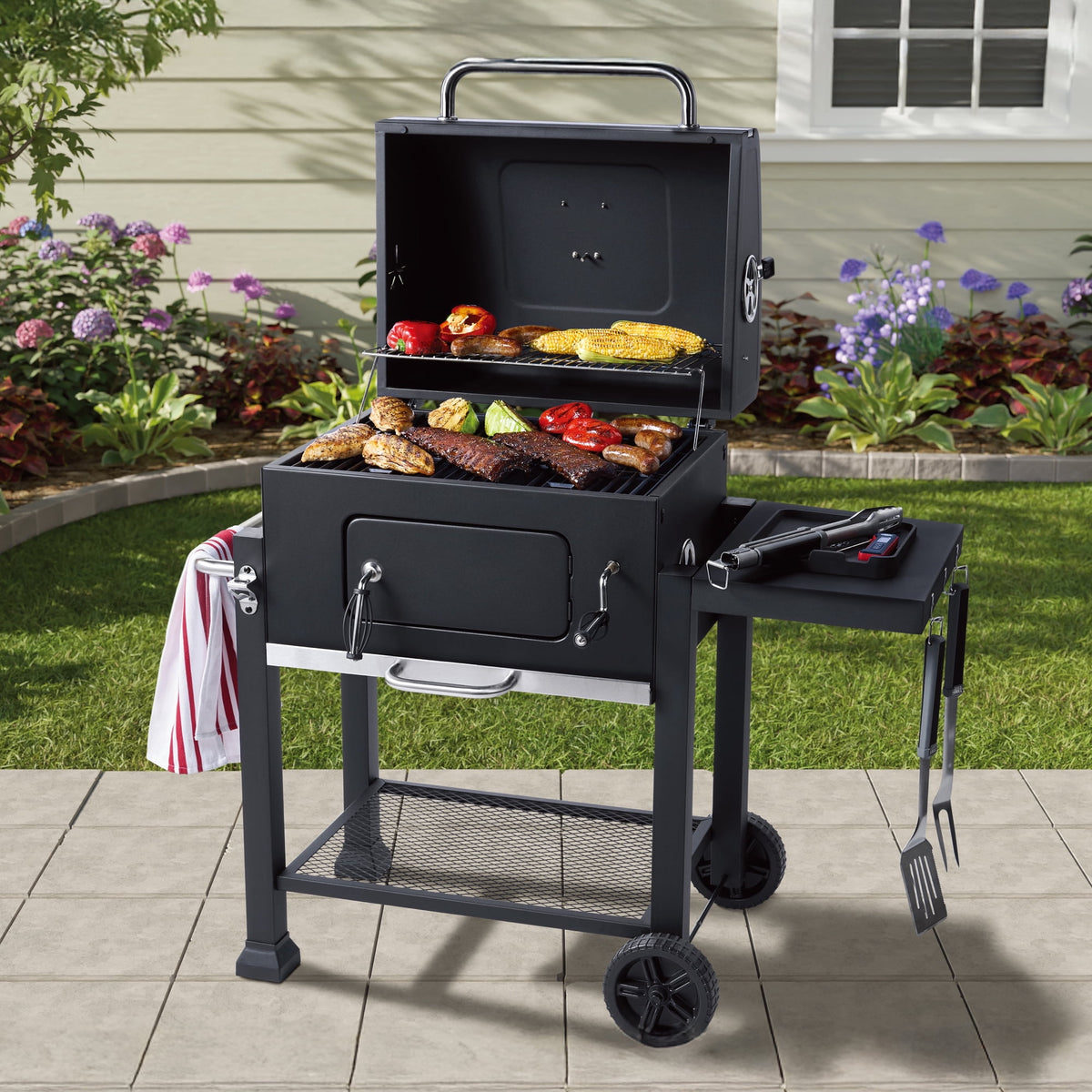 Expert Grill Heavy Duty Charcoal Grill 24 Inch Black Steel