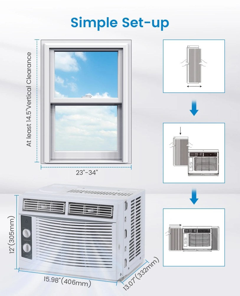 Garvee 5000 BTU Window Air Conditioner, White